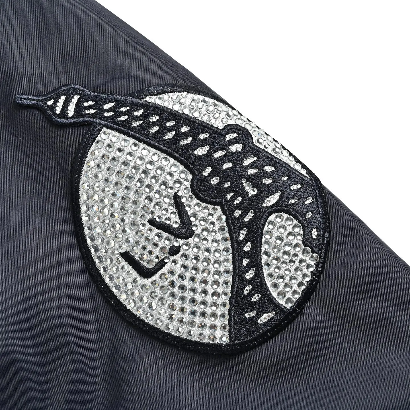 Louis Vuitton/Louis Vuitton rhinestone embroidered quilted baseball jersey